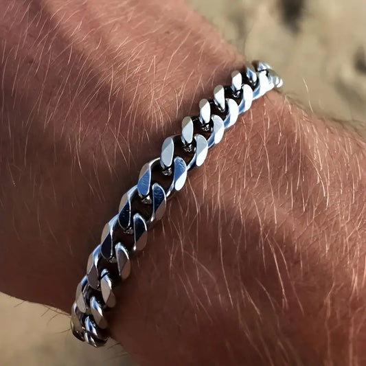 Men's Stainless Steel Cuban Link Bracelet for Men